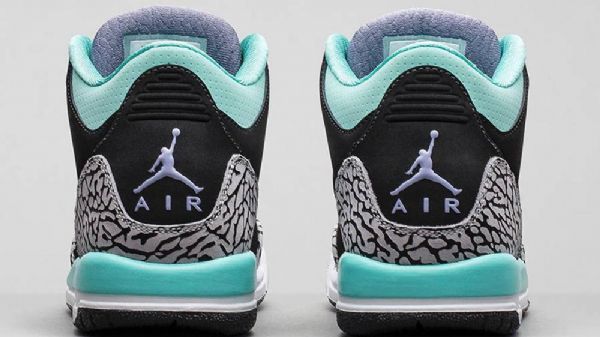 Nike Air Jordan 3 Retro Piger Blegede Sko Til Mænd Sort Turkis