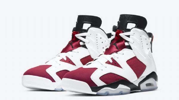 Nike Air Jordan 6 Carmine Til Damer Sko Burgundy Hvid