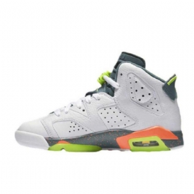 Nike Air Jordan 6 Gs Ghost Sko Til Mænd Hvid Grøn