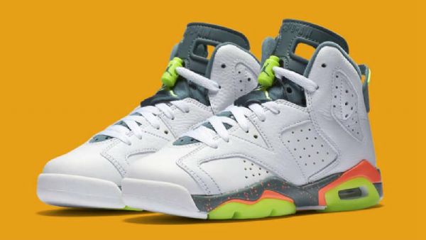 Nike Air Jordan 6 Gs Ghost Sko Til Mænd Hvid Grøn
