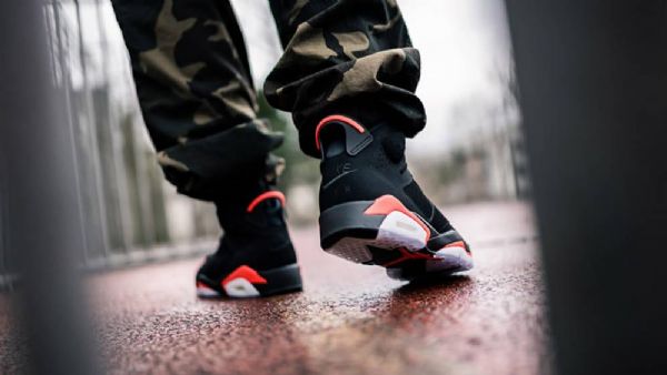 Nike Air Jordan 6 Infrarød Retro Sko Til Mænd Sort