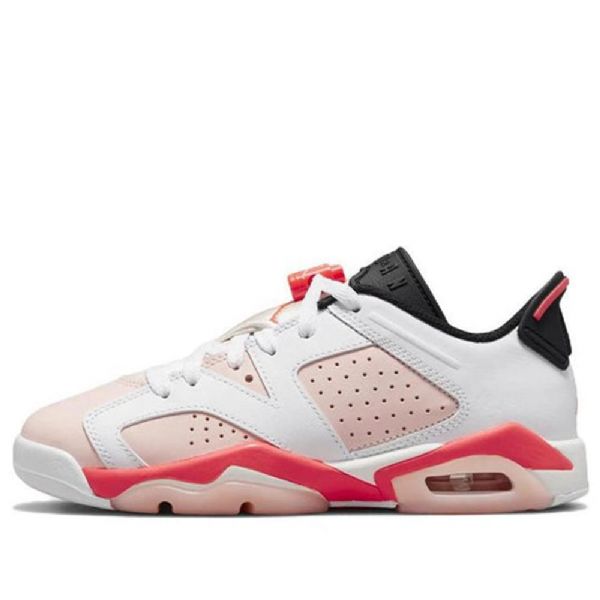 Nike Air Jordan 6 Low Toppe Gs Atmosphere Retro Basketball Sko Til Mænd Hvid Lyserød