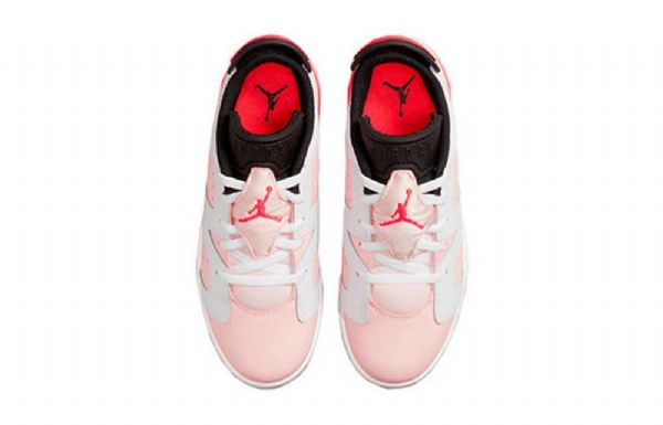 Nike Air Jordan 6 Low Toppe Gs Atmosphere Retro Basketball Sko Til Mænd Hvid Lyserød