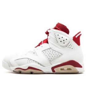 Nike Air Jordan 6 Retro Basketball Sko Til Mænd Hvid Rød