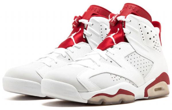 Nike Air Jordan 6 Retro Basketball Sko Til Mænd Hvid Rød