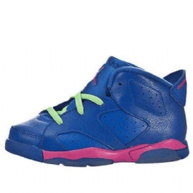 Nike Air Jordan 6 Retro Bt Basketball Sko Til Børn Blå Hvid
