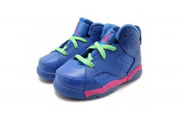 Nike Air Jordan 6 Retro Bt Basketball Sko Til Børn Blå Hvid