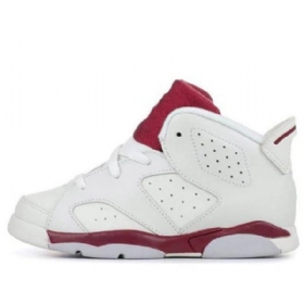 Nike Air Jordan 6 Retro Bt Sko Til Børn Hvid Bourgogne