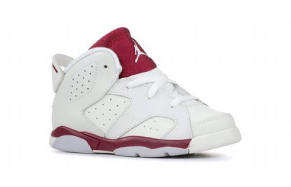 Nike Air Jordan 6 Retro Bt Sko Til Børn Hvid Bourgogne