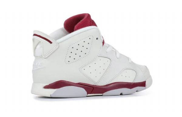 Nike Air Jordan 6 Retro Bt Sko Til Børn Hvid Bourgogne