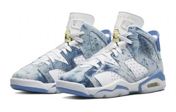 Nike Air Jordan 6 Retro Gs Basketball Sko Til Mænd Blå