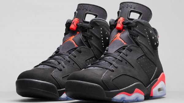 Nike Air Jordan 6 Retro Infrarøde Sko Til Mænd Sort