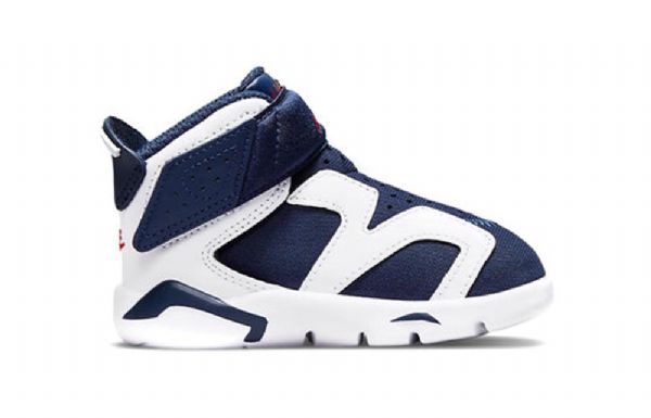 Nike Air Jordan 6 Retro Little Flex Td Sko Til Børn Blå Hvid