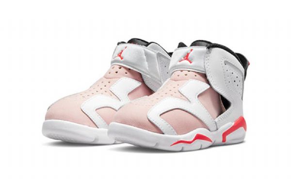 Nike Air Jordan 6 Retro Little Flex Td Sko Til Børn Lyserød Rød Hvid