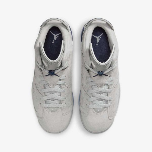 Nike Air Jordan 6 Retro Sko Til Børn Grå Marineblå
