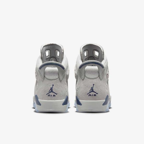 Nike Air Jordan 6 Retro Sko Til Børn Grå Marineblå