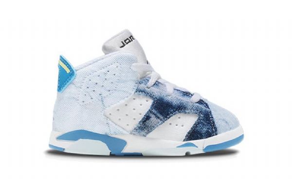 Nike Air Jordan 6 Retro Td Sko Til Børn Blå