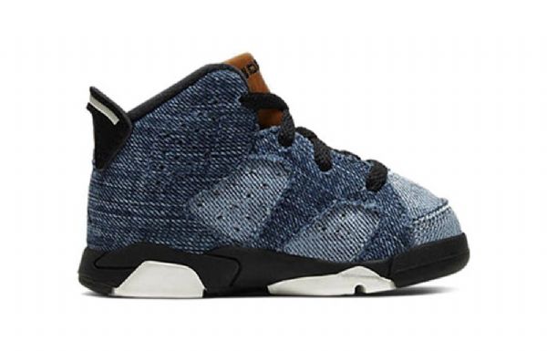 Nike Air Jordan 6 Retro Td Sko Til Børn Blå