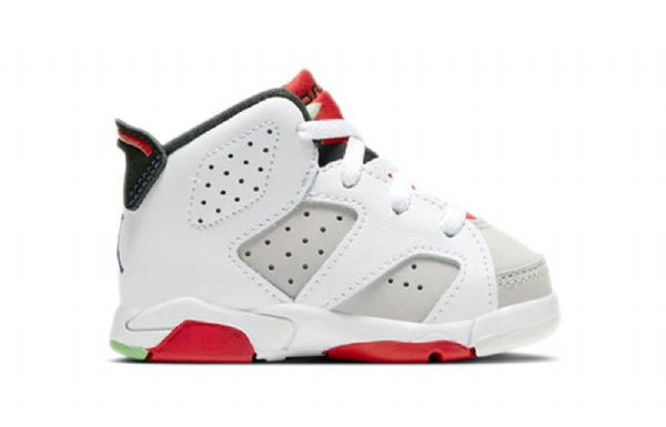Nike Air Jordan 6 Retro Td Sko Til Børn Grå Rød