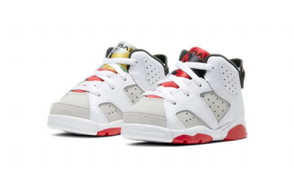 Nike Air Jordan 6 Retro Td Sko Til Børn Grå Rød