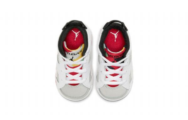 Nike Air Jordan 6 Retro Td Sko Til Børn Grå Rød