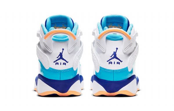 Nike Air Jordan 6 Ringe Gs Basketball Sko Til Mænd Blå Hvid