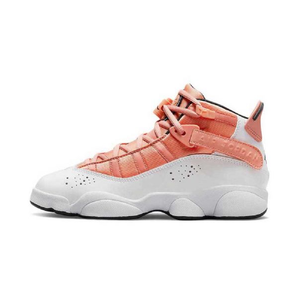 Nike Air Jordan 6 Ringe Gs Madder Root Til Damer Sko Coral Hvid