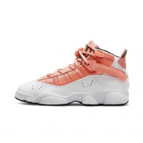 Nike Air Jordan 6 Ringe Gs Madder Root Til Damer Sko Coral Hvid