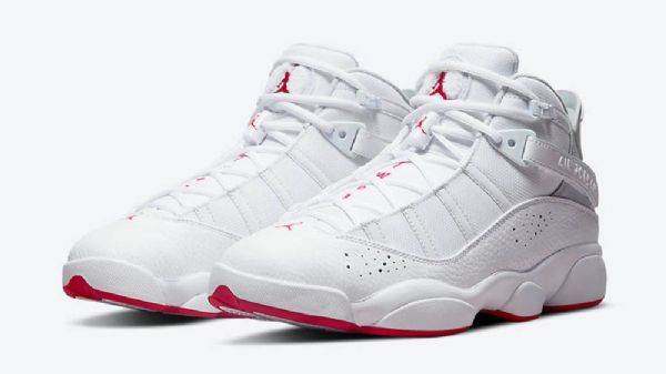 Nike Air Jordan 6 Ringe Sko Til Damer Hvid Rød