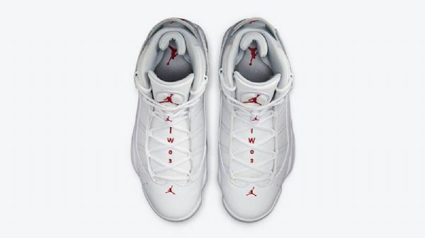 Nike Air Jordan 6 Ringe Sko Til Damer Hvid Rød