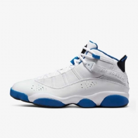 Nike Air Jordan 6 Ringe Sko Til Mænd Hvid Grå Blå