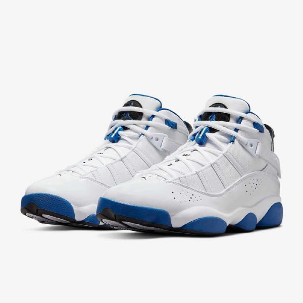 Nike Air Jordan 6 Ringe Sko Til Mænd Hvid Grå Blå