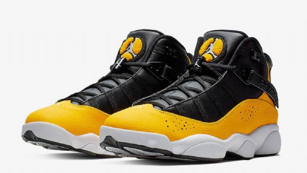Nike Air Jordan 6 Ringe Taxi Sko Til Mænd Sort Gul