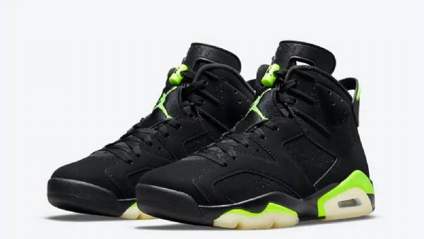 Nike Air Jordan 6 Sko Til Damer Sort Grøn