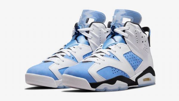 Nike Air Jordan 6 Unc Sko Til Damer Blå Hvid