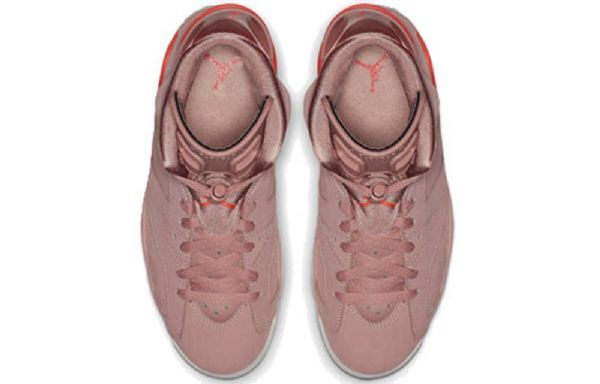 Nike Aleali May Air Jordan 6 Retro Basketball Sko Til Damer Lyserød