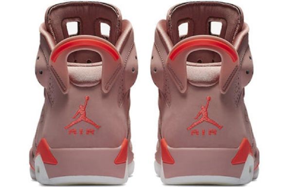Nike Aleali May Air Jordan 6 Retro Basketball Sko Til Damer Lyserød