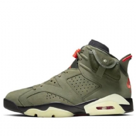 Nike Travis Scott Air Jordan 6 Retro Basketballsko Til Mænd Olivengrøn