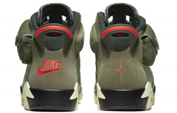 Nike Travis Scott Air Jordan 6 Retro Basketballsko Til Mænd Olivengrøn