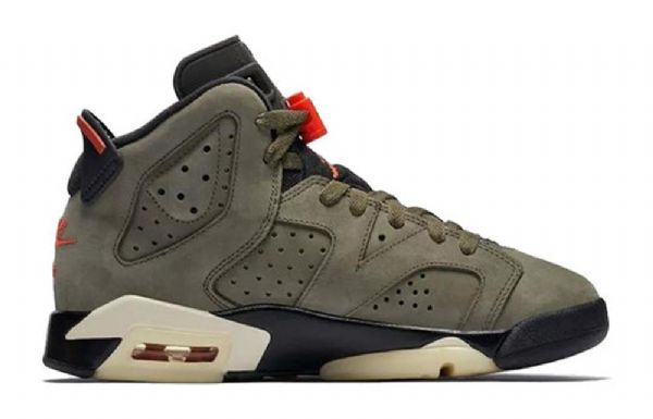 Nike Travis Scott Air Jordan 6 Retro Gs Basketball Sko Til Mænd Olivengrøn