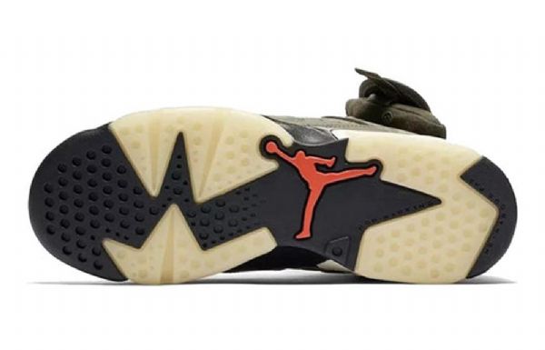 Nike Travis Scott Air Jordan 6 Retro Gs Basketball Sko Til Mænd Olivengrøn