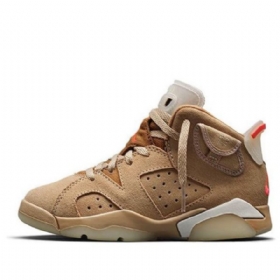 Nike Travis Scott Air Jordan 6 Retro Ps Basketball Sko Til Mænd Khaki