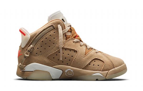 Nike Travis Scott Air Jordan 6 Retro Ps Basketball Sko Til Mænd Khaki