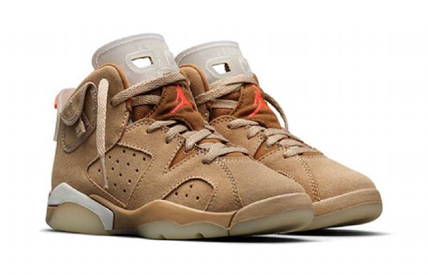 Nike Travis Scott Air Jordan 6 Retro Ps Basketball Sko Til Mænd Khaki