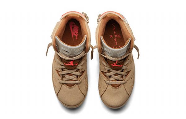Nike Travis Scott Air Jordan 6 Retro Ps Basketball Sko Til Mænd Khaki