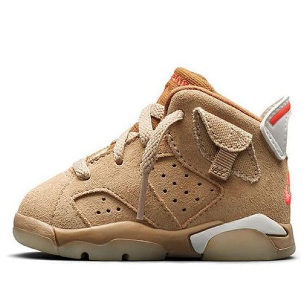Nike Travis Scott Air Jordan 6 Retro Td Sko Til Børn Khaki