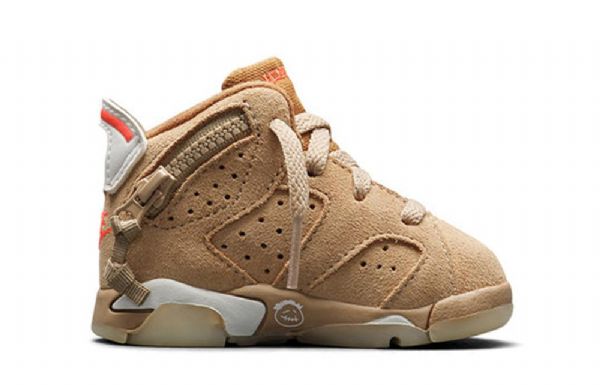 Nike Travis Scott Air Jordan 6 Retro Td Sko Til Børn Khaki