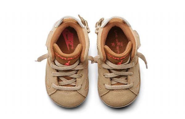 Nike Travis Scott Air Jordan 6 Retro Td Sko Til Børn Khaki