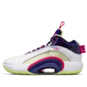 Nike Luka Doncic Air Jordan 35 Low Tops Gs Basketball Sko Til Mænd Lilla Grøn Hvid