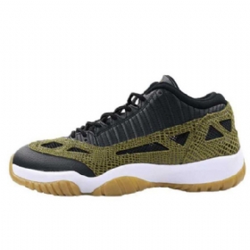 Nike Air Jordan 11 Dvs Low Tops Croc Sko Til Mænd Olivengrøn Sort